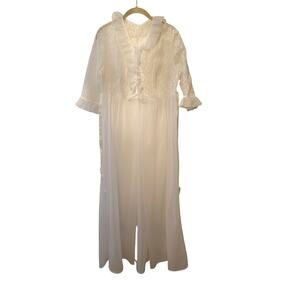 Vintage White Sheer 70s Robe